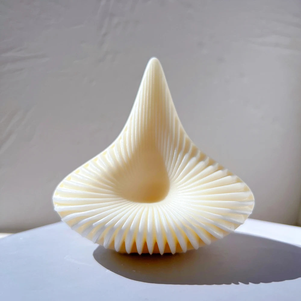 Geometric Pyramid Ribbed Candle Silicone Mold Striped Swirl Spiral Bendy Candle Mould Funky Dinner Soy Wax Home Decor