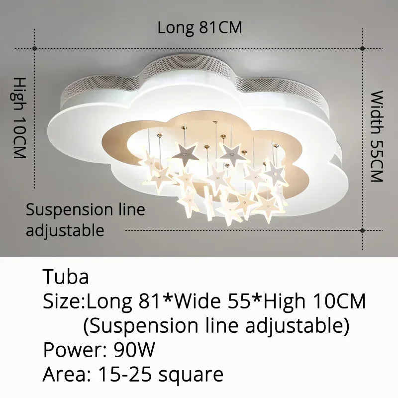 Modern Creative Cloud Star Ceiling Lamp Children Room Restaurant Boy Girl Bedroom LED Eye Protection Chandelier Home Decor Light