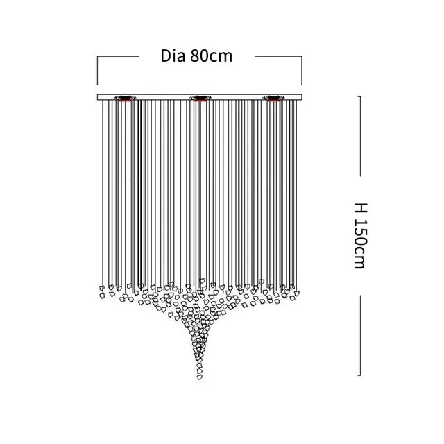 Crystal Stone Ceiling Chandelier Lighting Modern Stair Long LED Pendant Lamp for Room Home Decor Suspension Luminaire Hanglamp