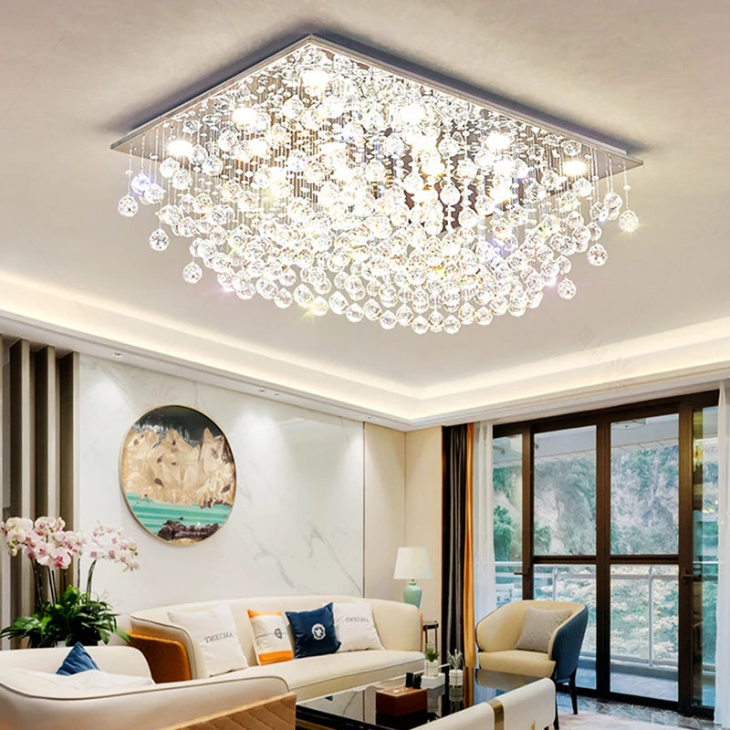 Modern Crystal Ball Ceiling Lights Surface Mounted LED Lamps Lighting Fixture for Living Room Lustres Home Decor Lampara Techo