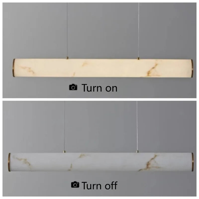 Resin Faux Marble Pendant Lights for Dining Restaurant Long Style Alabaster Pendant Lamps Home Decor Indoor Lighting Fixture