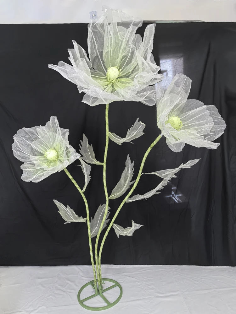 190cm Wedding Decor Props Artificial Flowers Road Lead Flower Silk Yarn Flower Poppy Window Display Garden Decoration Home Decor