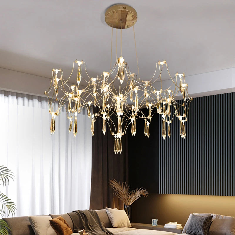 Modern Pendant Light Crystal Chandelier for Living Dining Room Bedroom Hanging Lamps For Ceiling Home Decor Lighting Chandelier