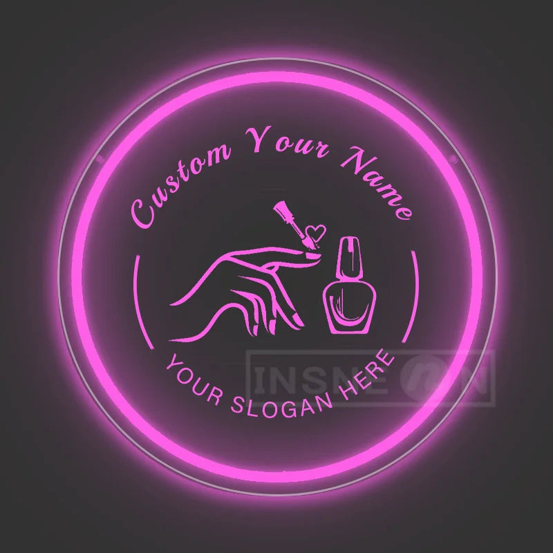 Custom LED Neon Signs Personalized Text USB Pink Night Light Switch Control Nail Salon Beauty Shop Home Decor Neon Wall Decor