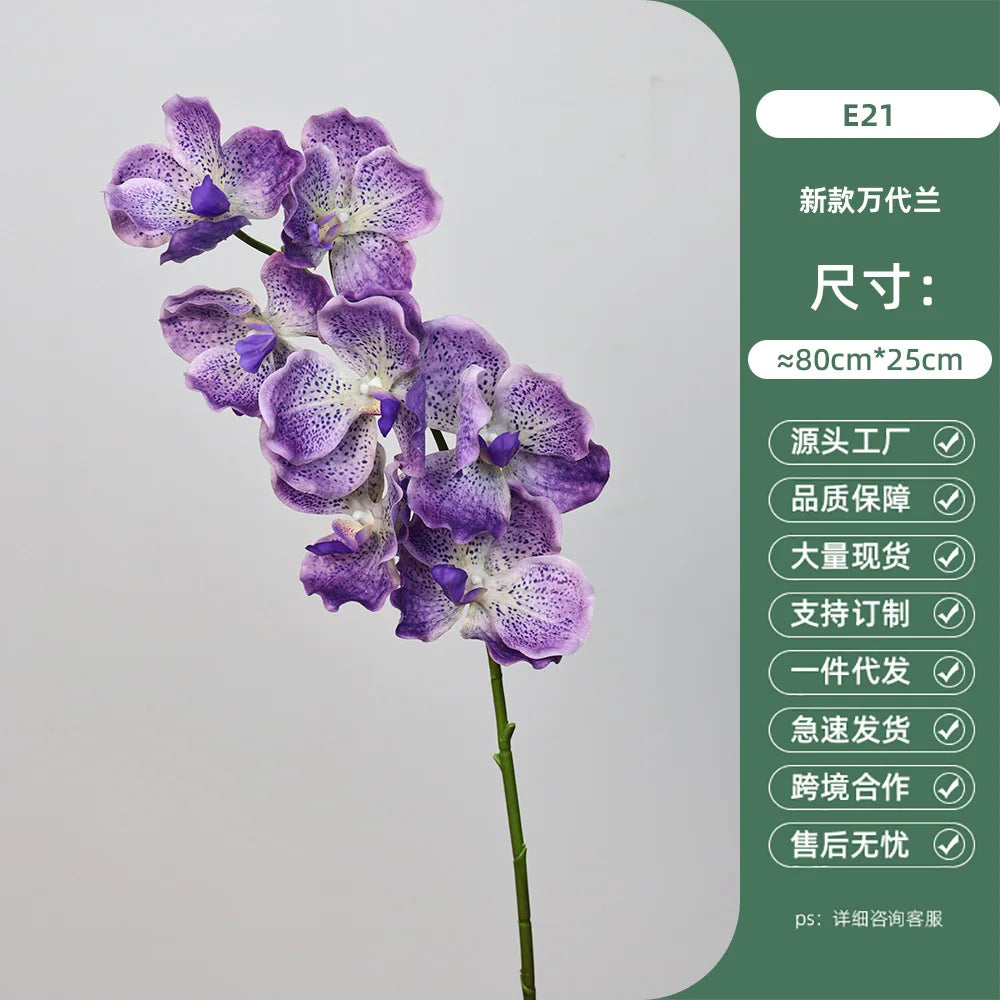 4Pcs Latex Moisturizing Vanda Orchid Artificial Flowers Wedding Flower Arrangement Real Touch Orchids Birthday Party Home Decor