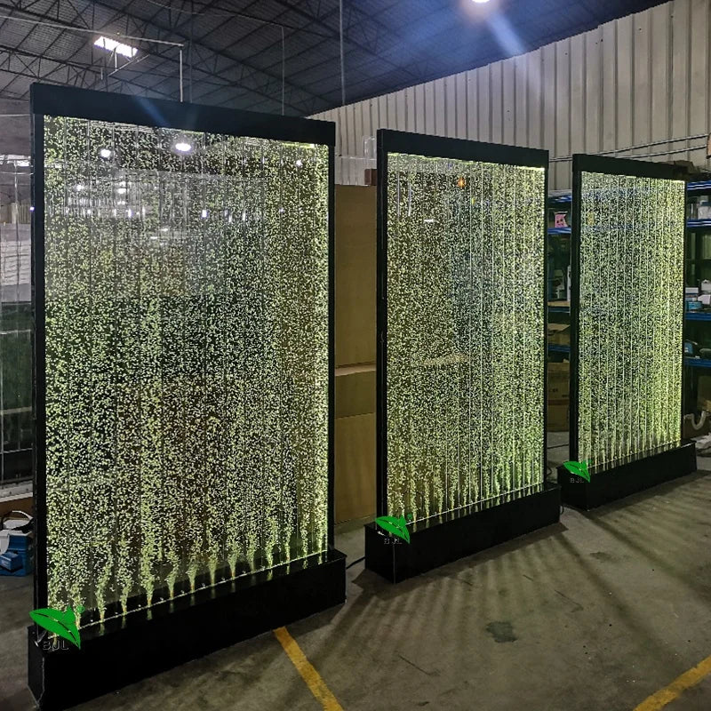 Customization.Modern Luxury Led Acrylic Aquarium Water Bubble Wall Screen Room Divider Home Decor