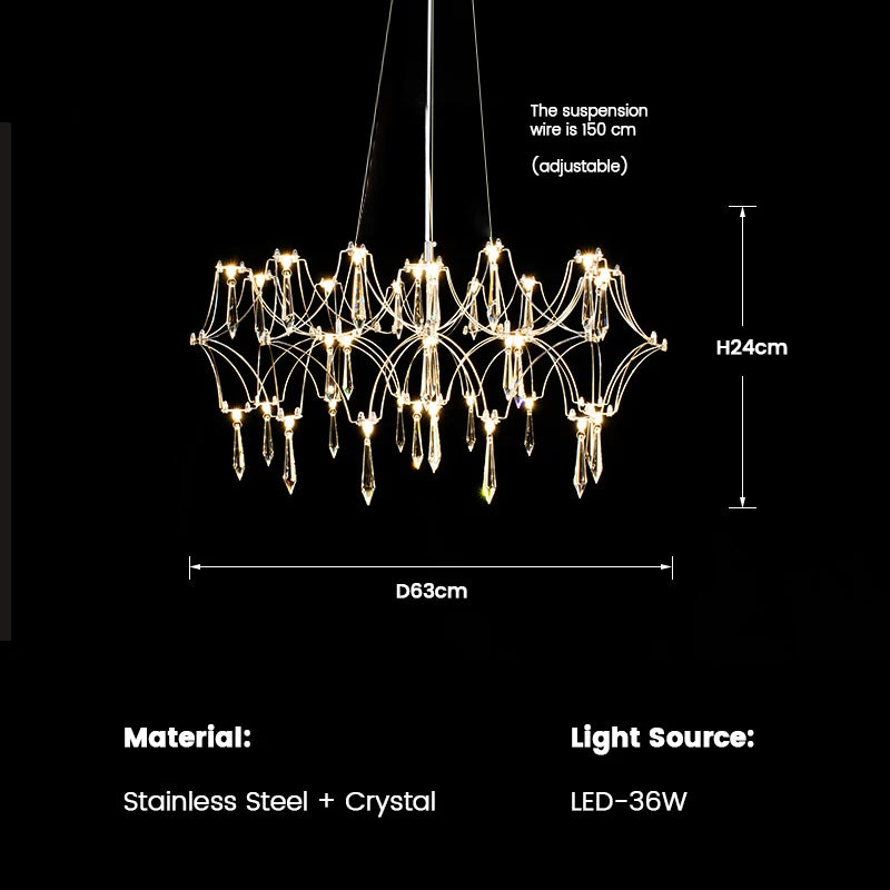 Modern Pendant Light Crystal Chandelier for Living Dining Room Bedroom Hanging Lamps For Ceiling Home Decor Lighting Chandelier