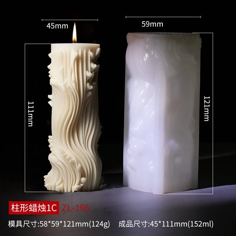 Relief Blooming Flower Cylinder Candle Silicone Mold 3D Rose Cylinder Candle Molds Valentine's Day Wedding Home Decor Mould