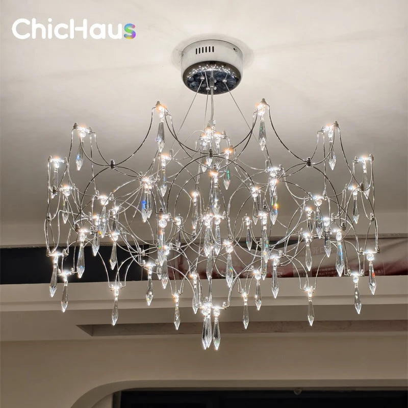Modern Pendant Light Crystal Chandelier for Living Dining Room Bedroom Hanging Lamps For Ceiling Home Decor Lighting Chandelier