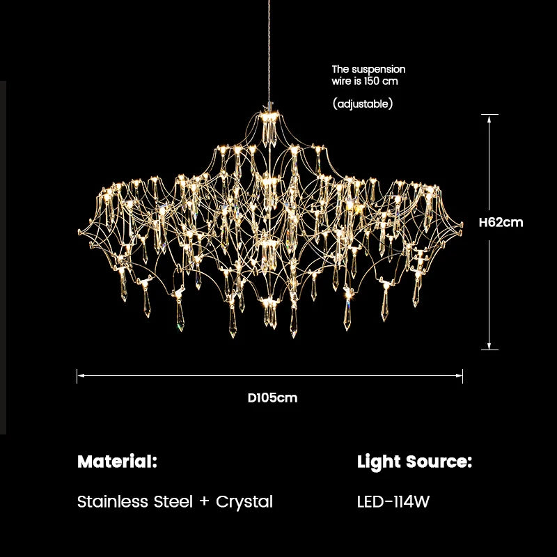 Modern Pendant Light Crystal Chandelier for Living Dining Room Bedroom Hanging Lamps For Ceiling Home Decor Lighting Chandelier