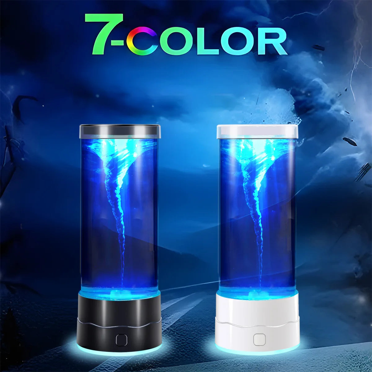LED Tornado Night Light USB Multi-Colour Changing Atmosphere Lamp Creative Home Decor Lamp Children's Birthday & Christmas Gift