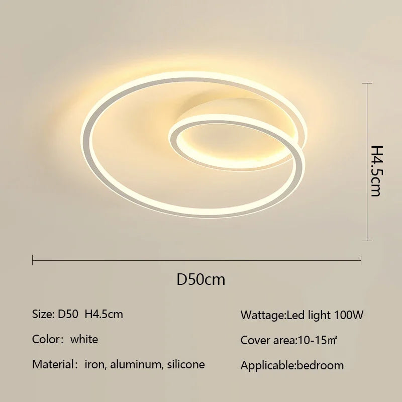 Modern Minimalism Round Bedroom Ceiling Light Creative Aluminum Dimmable Study Room Led Lamp Lighting Home Decor Luster Fixtures