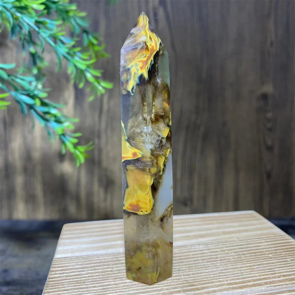 Smelting Fire Quartz Ghost Crystal Stone Point Tower Mineral Energy Healing Hexagonal Wand Home Decor Gift