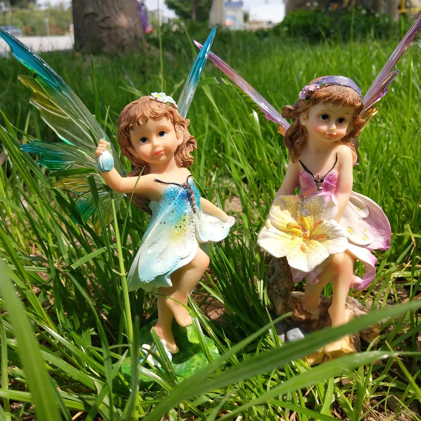 Outdoor Garden Decorative Home Decor Flower Fairy Wings Courtyard Country Ornaments Elegant Room Decorations Kawaii Figurine