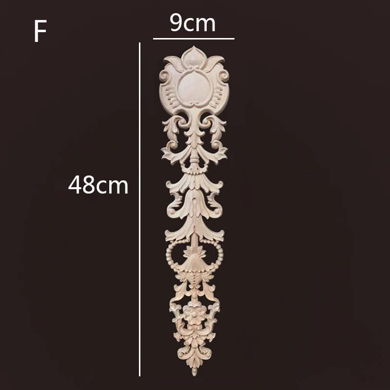 Wooden Furniture Appliques Luxury Living Room Decoration Home Decor Antique Onlays Mouldings Unique Natural Floral Wood Carved