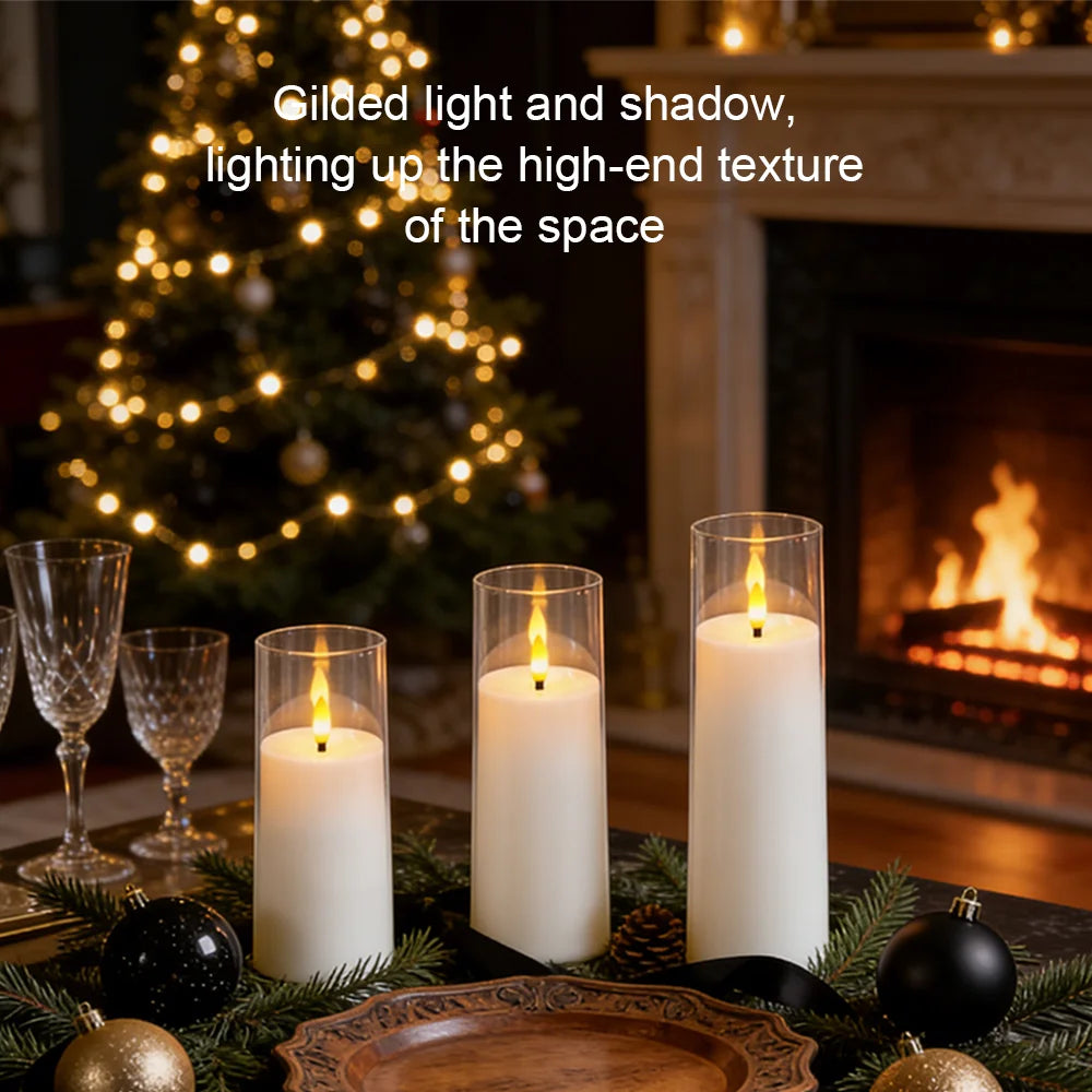 Classic Style White LED Candle Lights with Remote Control Flameless Flickering Wedding Birthday Party Home Decor Candle Set of 5