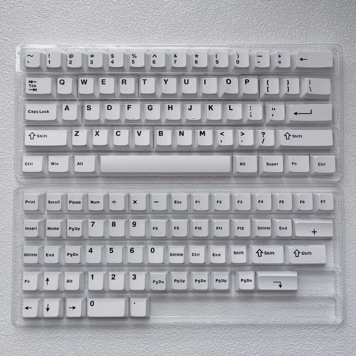120 Keys Minimalist Style White Double Shot PBT Keycaps Cherry Profile Key cap for Cherry MX Switches Mechanical Gaming Keyboard