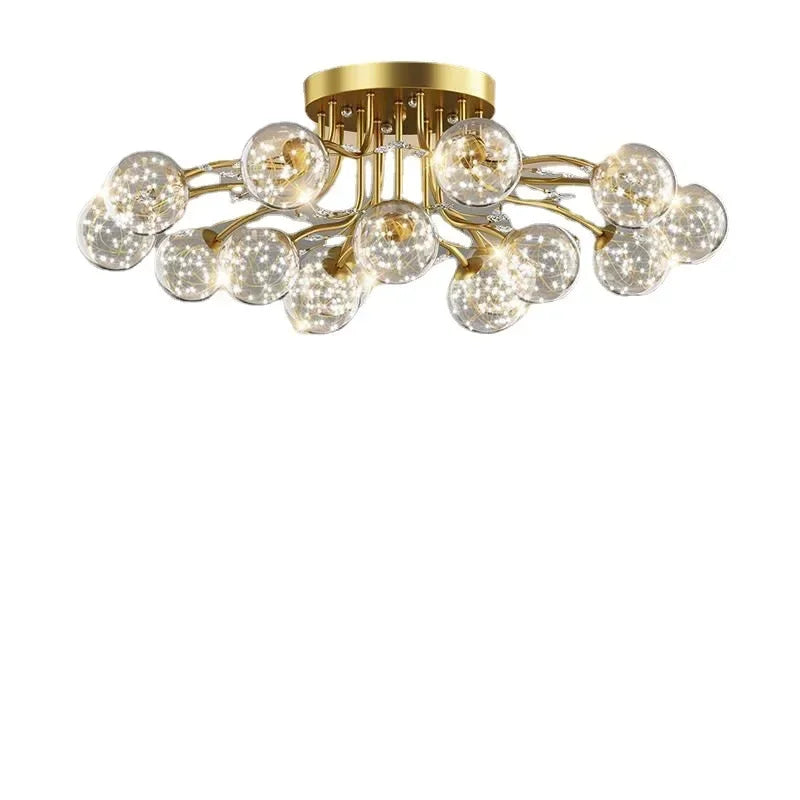 Creative Iron LED Ceiling ChandelierStarry Glass Lamp Living Dining Room bedroom kitchen Loft light Home Decor Stylish Luminaire