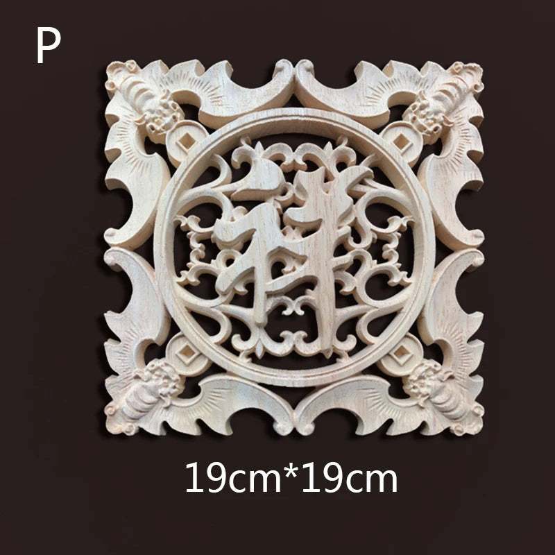 Wood Carving Onlays Appliques Decoration for Home Wood Decals for Furniture Wood Flower Crafting Wood Floral Home Decor Items