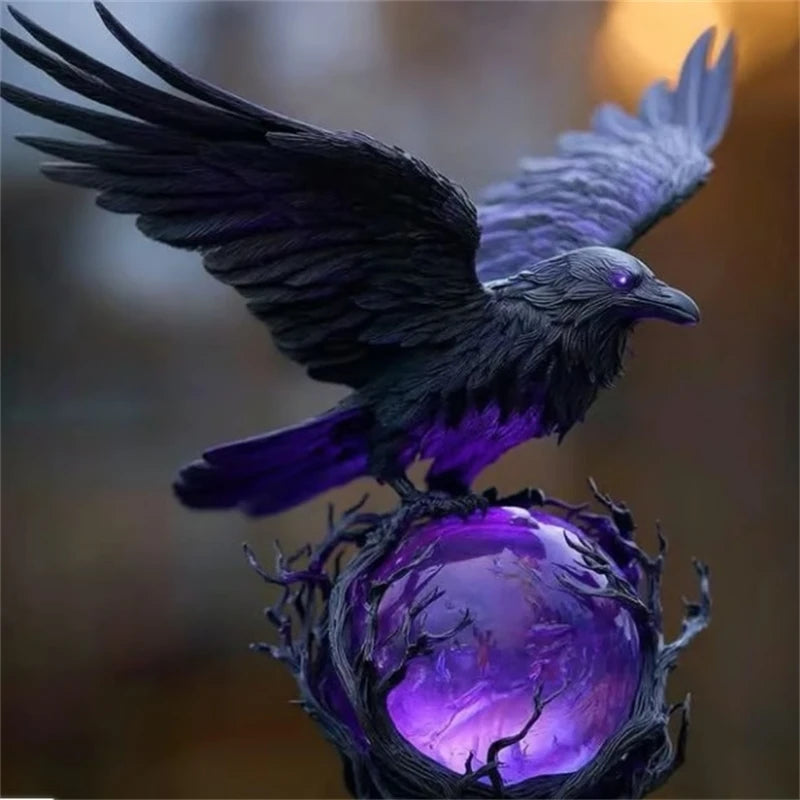 Gothic Raven Moonlight Black Crow Table Lamp Glowing Night Light For Party Centerpiece Home Decor Gift For Her