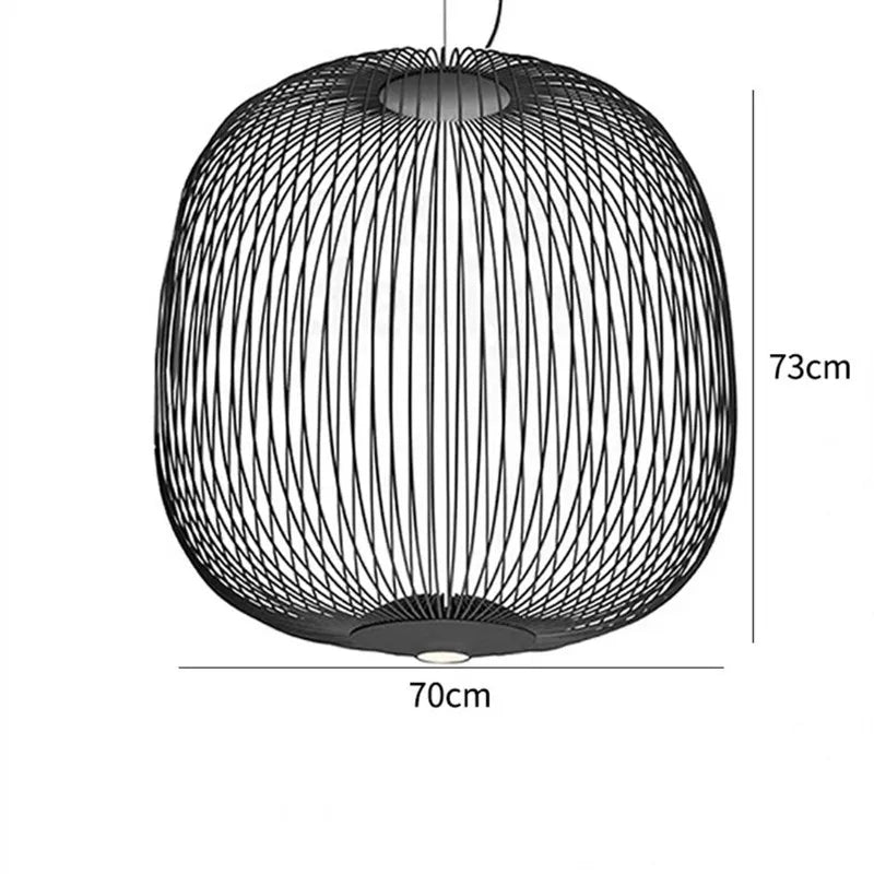 Ameican Birdcage Villa Metal LED Pendant Light Design Artistic Style Lamp for Home Decor Hotel Exhibition Living Room Chandelier