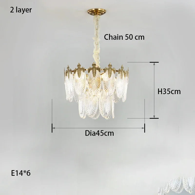 Modern Leaves Glass Ceiling Hanging Chandeliers Led Round Pendant Lights For Living Dining Room Bedroom Lamps Home Decor Lustre