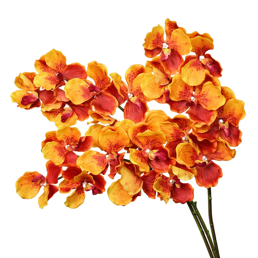 4Pcs Latex Moisturizing Vanda Orchid Artificial Flowers Wedding Flower Arrangement Real Touch Orchids Birthday Party Home Decor