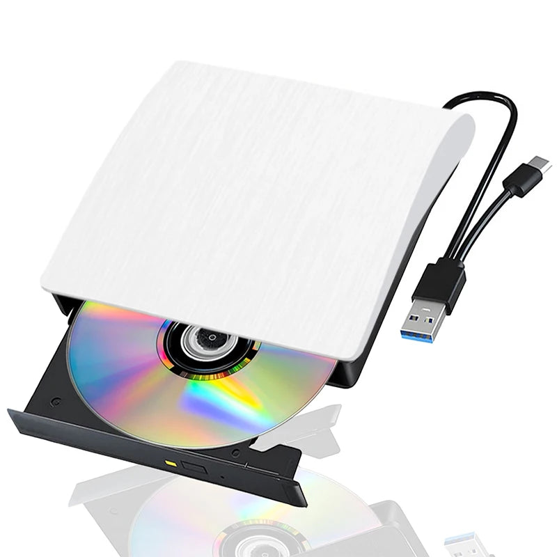 USB 3.0 USB C External CD/DVD RW Drive Read Burner Portable DVD Player Optical Drives For Laptop PC Windows 11 10 Linux MacOS