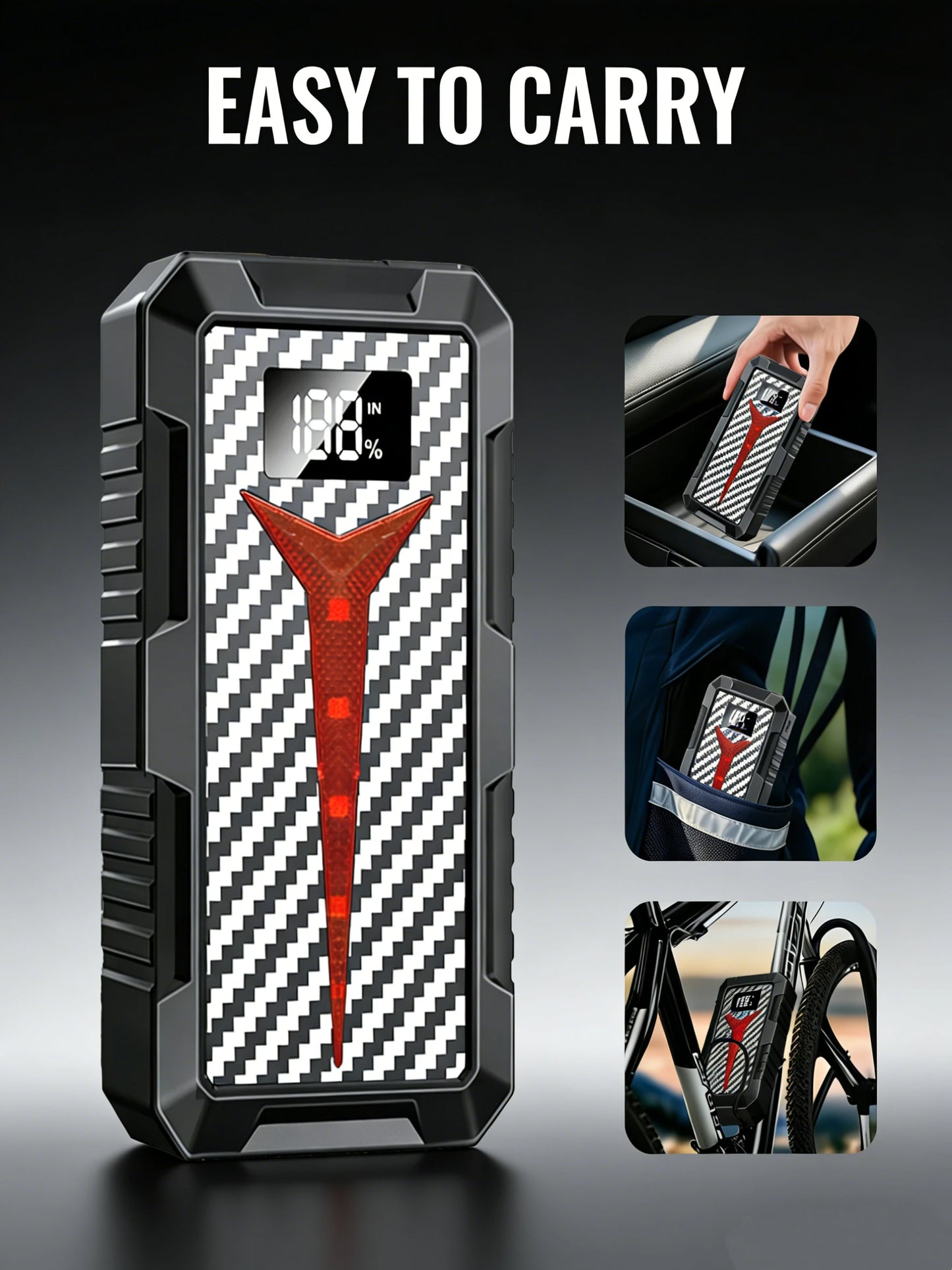 Portable 12V Car Jump Starter & Power Bank – Compact Emergency Battery Charger for Daily Use