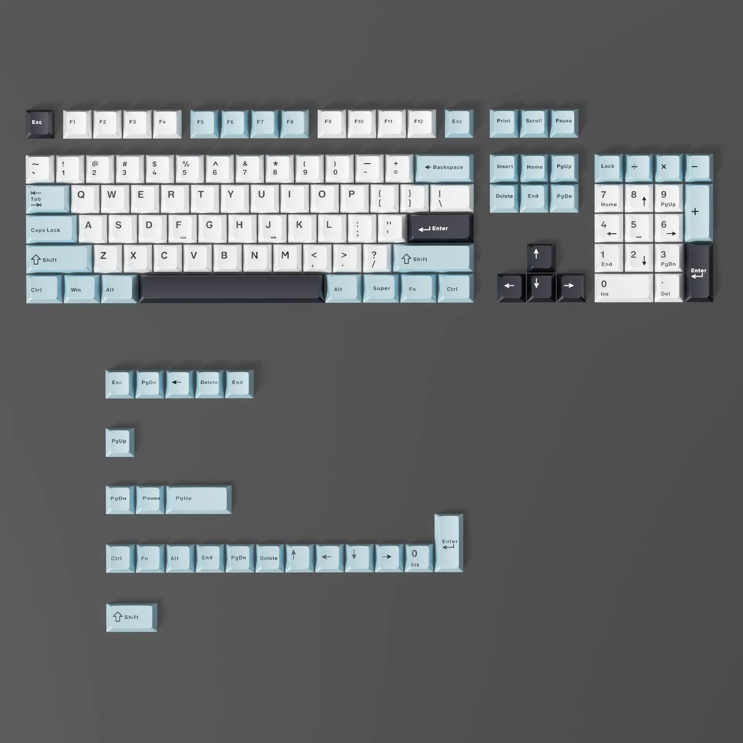 120 Keys Minimalist Style White Double Shot PBT Keycaps Cherry Profile Key cap for Cherry MX Switches Mechanical Gaming Keyboard