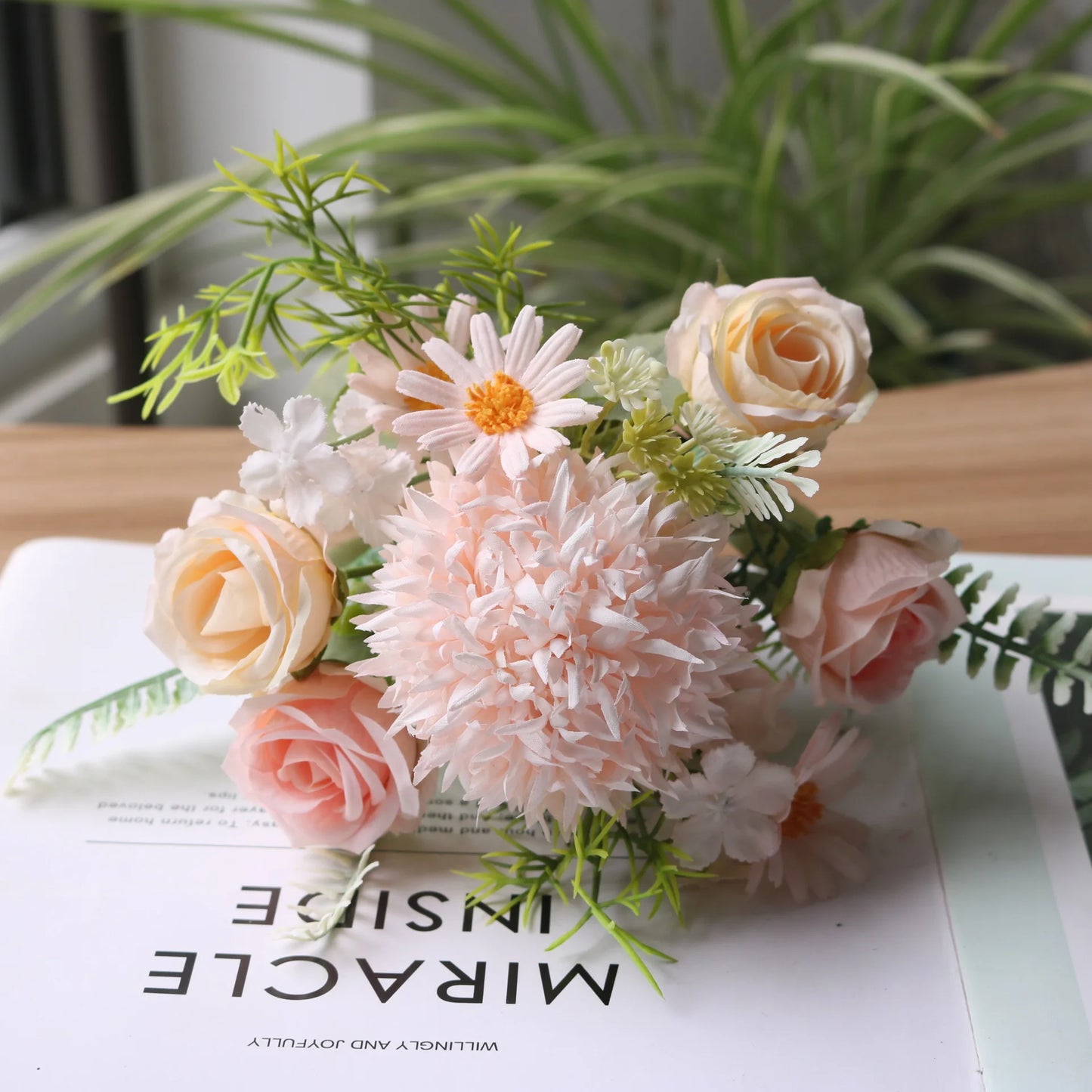 1PC Artificial Flowers Wedding Decor Props Bedroom Decoration Bridal Bouquet Garden Fake Silk Roses Hydrangeas Daisy Home Decor