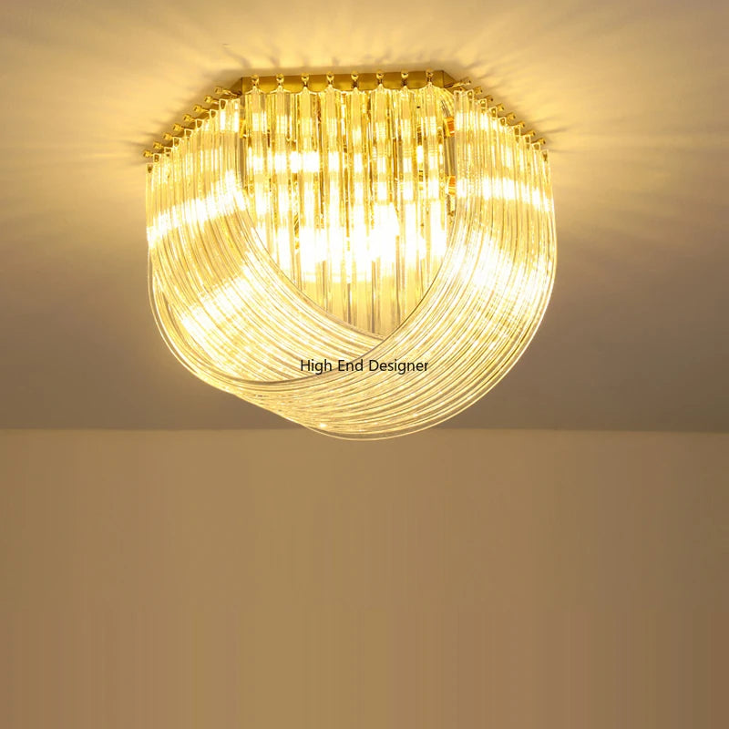 Modern Luxury Crystal Iron Chandelier Living Room Restaurant Bedroom Villa Hotel Lobby Highend Led Ceiling Lamp Home Decor Light