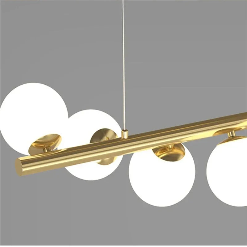 Winfordo Modern Lustre Hanging Chandelier Light Fixture Nordic Glass Ball Pendant Lamp for Dining Room Kitchen Home Decor