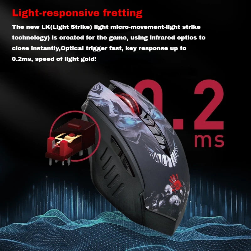 Bloody R80 Plus Wireless RGB Mouse BC3332-5 Sensor 60 Hours Long Battery Life Business Office E-sports Gaming Mouse Gifts
