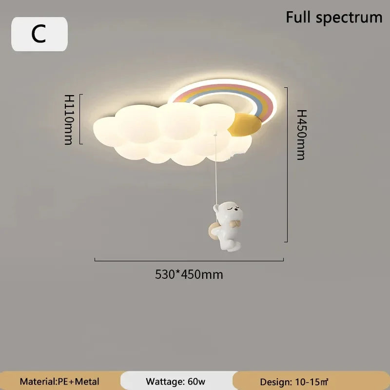 Nordic Cloud Child Stylish Ceiling Lights for Girl Bedroom Nursery Children's Room Chandelier Home Decor Lighting Luster Fixture