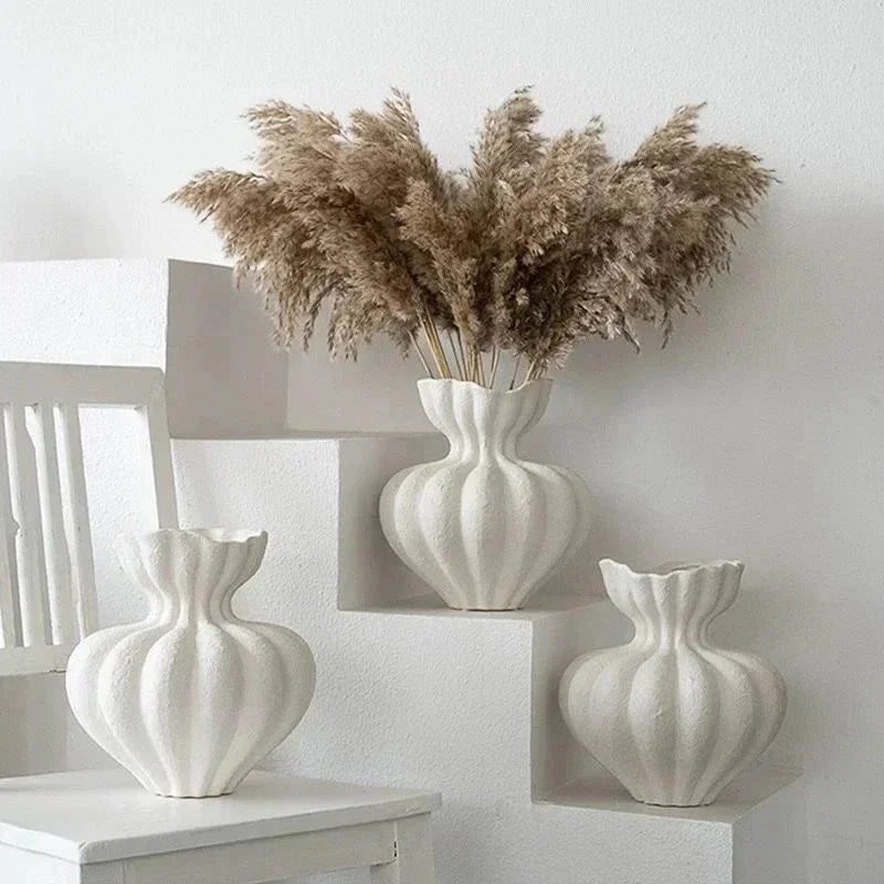 French Ceramic Vase Minimalist Floral Vessel Table Centerpiece Home Decor For Women Gift For Anniversary Birthday