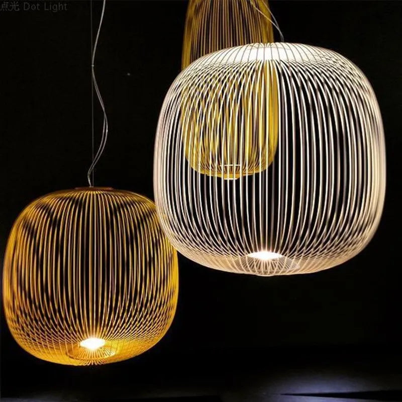 Ameican Birdcage Villa Metal LED Pendant Light Design Artistic Style Lamp for Home Decor Hotel Exhibition Living Room Chandelier
