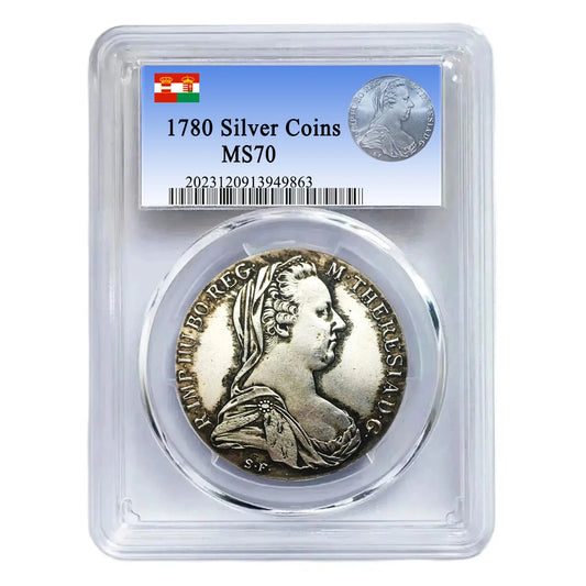 Colorful 1780 Austria Hungary Taler Coin Real Silver Coins Home Decor Collectibles Coins Commemorative Coin monedas