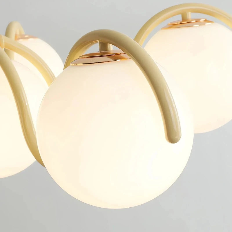 Modern Creative LED Ceiling Chandelier Lamp Design Round Glass Suspension Pendant Light Home Decor Items for Living Room Bedroom