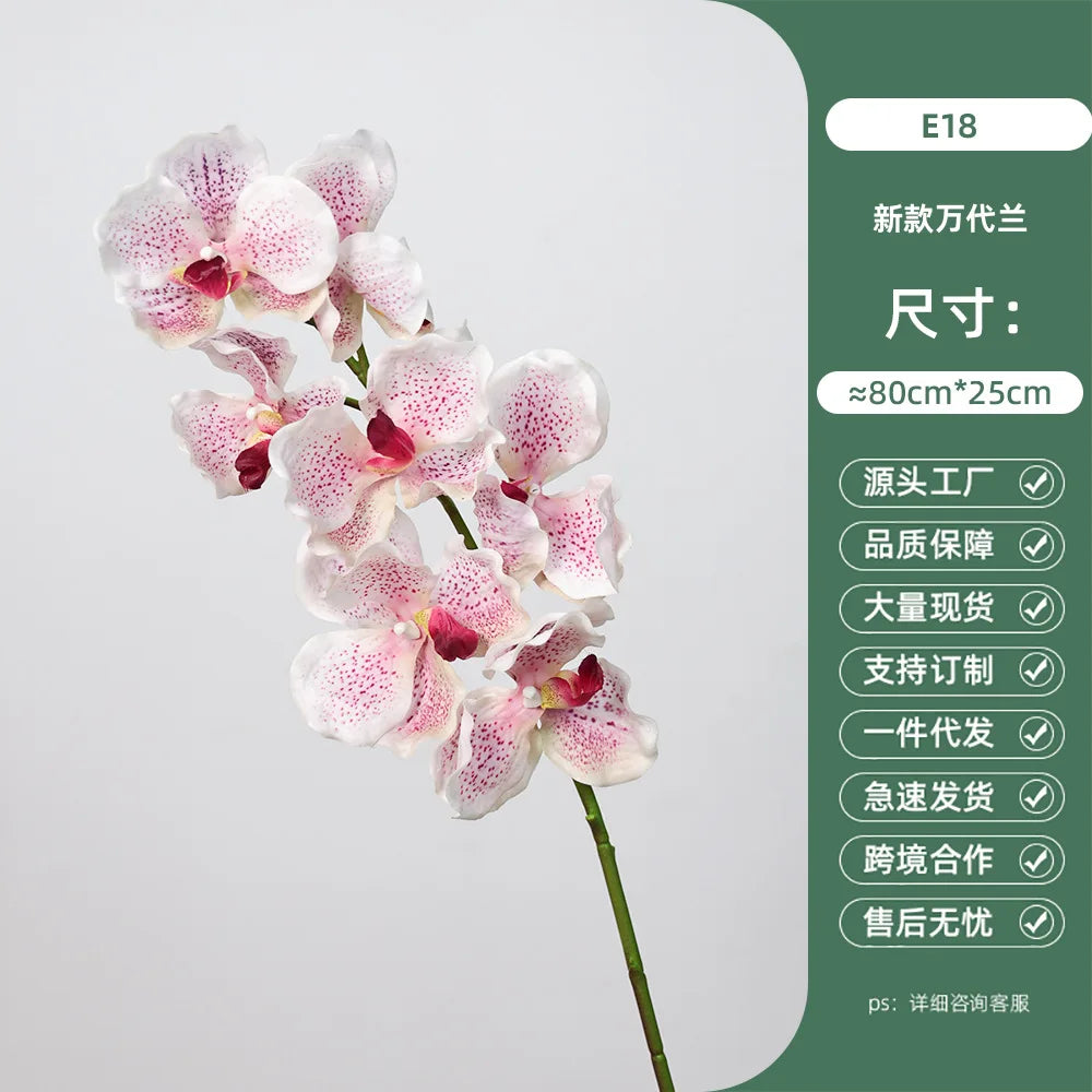 4Pcs Latex Moisturizing Vanda Orchid Artificial Flowers Wedding Flower Arrangement Real Touch Orchids Birthday Party Home Decor