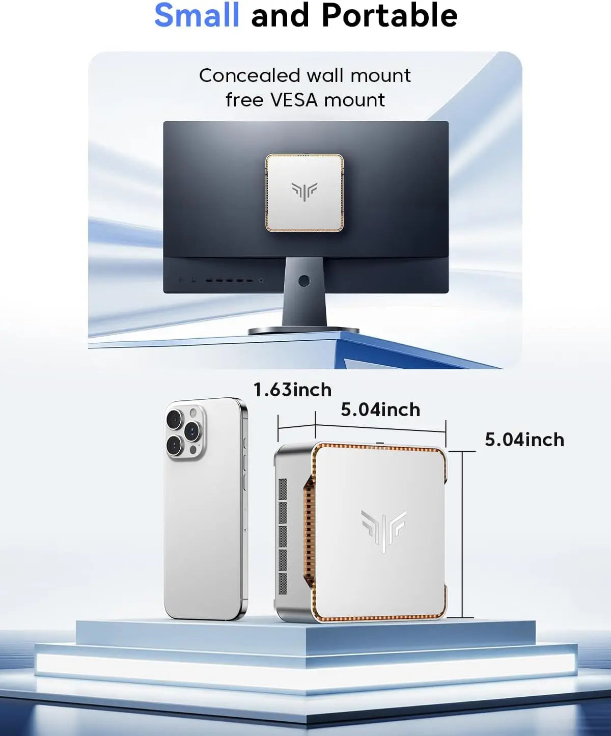 KAMRUI Mini PC 16GB SO-DIMM DDR4 512 M.2 2280 SSD AMD Ryzen R2544 up to 3.7GHz HDMI+DP1.4 Dual 4K UHD WiFi5 Desktop Micro PC