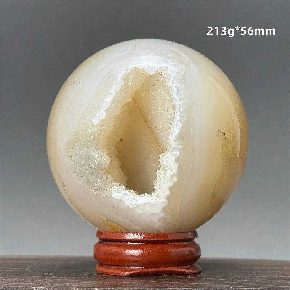 Natural Quartz Crystal Agate Open Mouth Smile Ball Treatment Reiki Witchcraft Meditation Spiritual Energy Home Decor