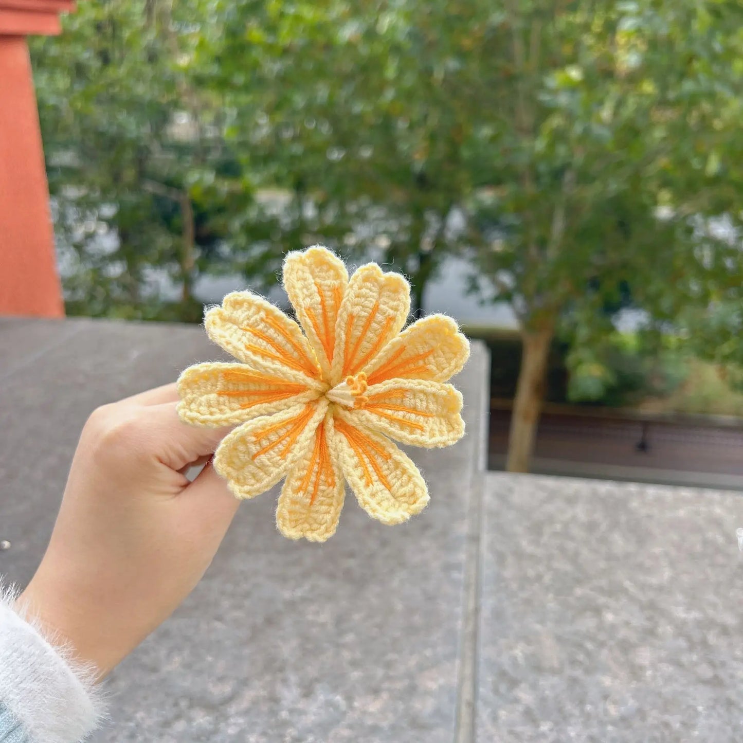 Creative Crochet Bouquet Cute Knitted Flower Lovely Artificial Flower Wedding Home Decor Valentine's Day Gifts