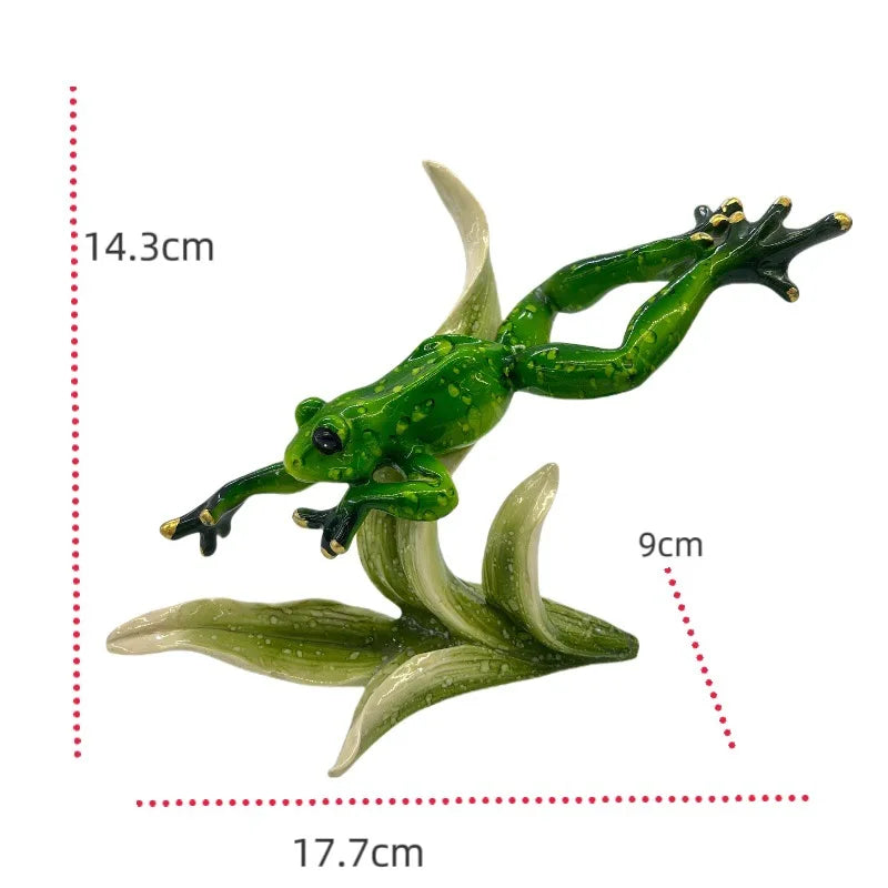 Office Desktop Creative Quirky Lonely Frog Single Birthday Gift Yoga Frog Ornament Home Decor Enchanting Slender Legs Statues