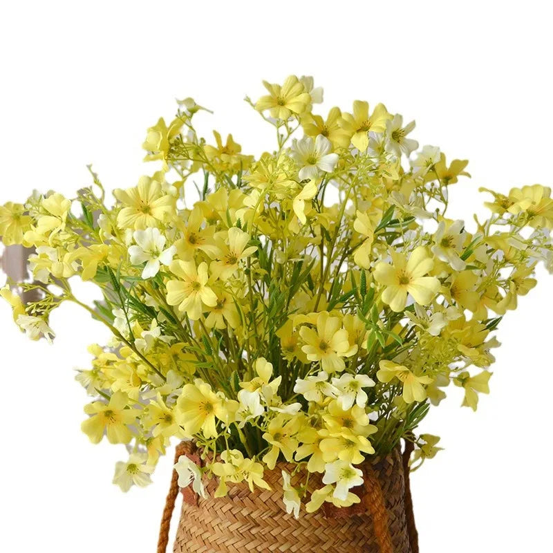 5pcs/pack Artificial Silk Flowers 12 Heads Small Chrysanthemums Marriage Bridal Bouquet Wedding Party Floral Daisy Home Decor