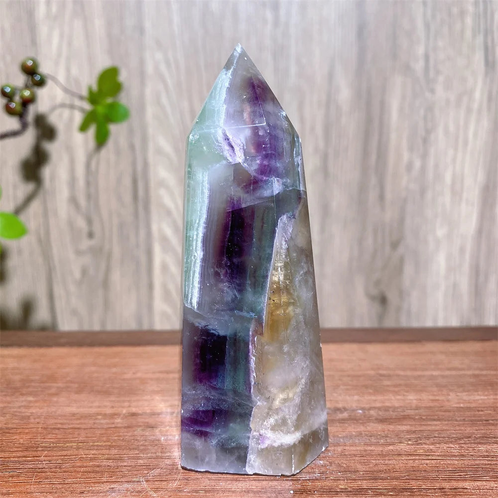 Unique Large Natural Colourful Fluorite Tower Crystal Wand Reiki Healing Mineral Stones Crafts Home Decor Christmas Gifts