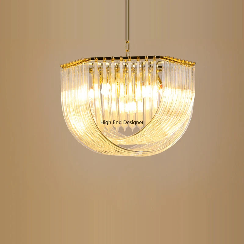 Modern Luxury Crystal Iron Chandelier Living Room Restaurant Bedroom Villa Hotel Lobby Highend Led Ceiling Lamp Home Decor Light