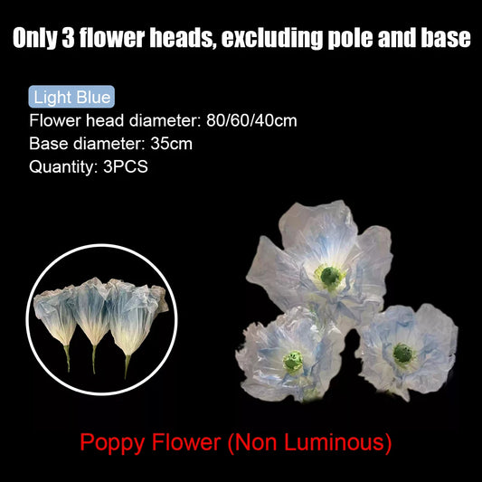 180cm Luminous Poppy Flowers Artificial Flowers Wedding Decor Props Silk Yarn Flower Window Display Garden Decoration Home Decor