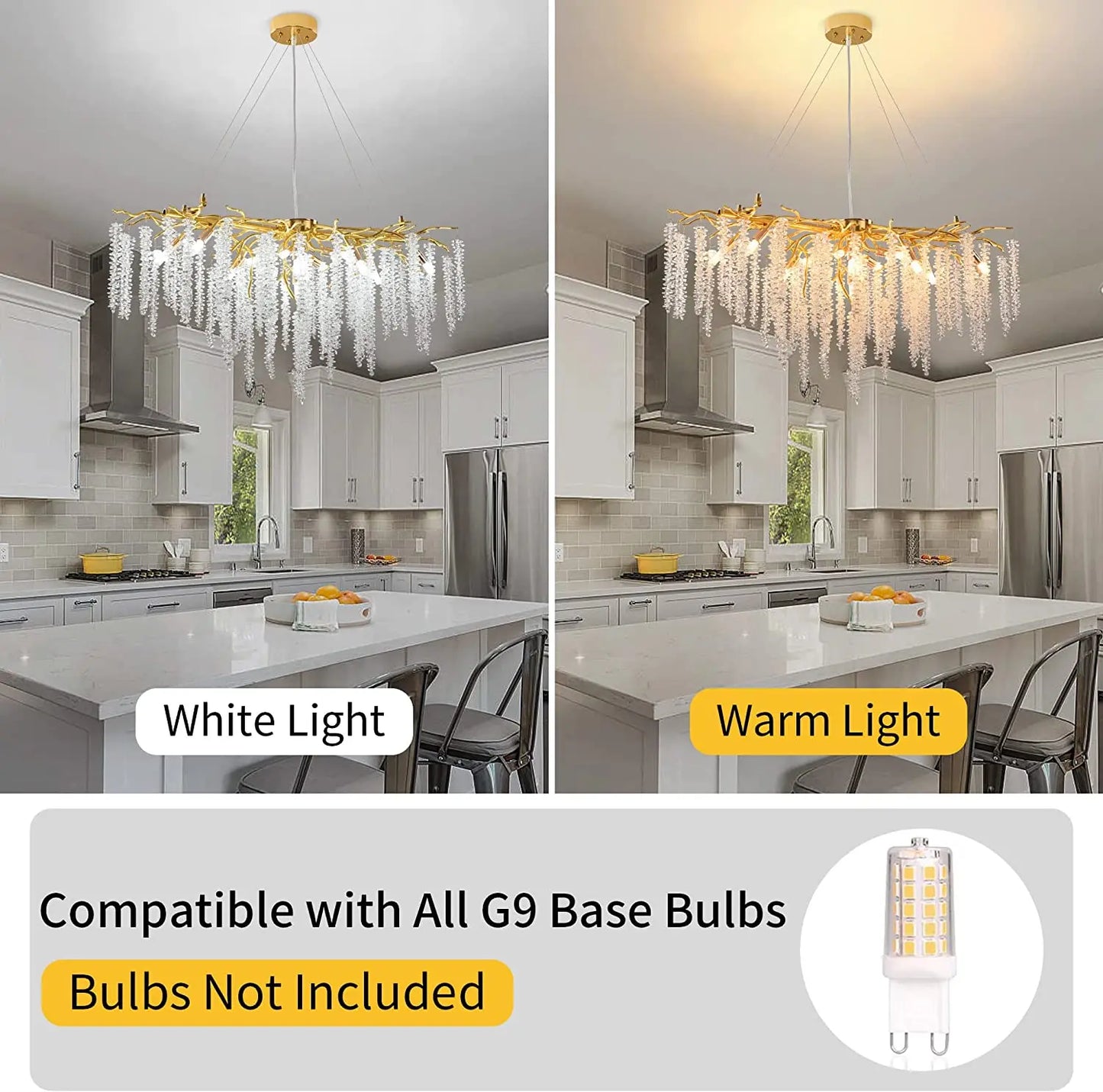 Modern Led Crystal Chandelier Branches For Dining Room Art Pendant Lamp Villa Hall Hanging Home Decor Lighting Fixture