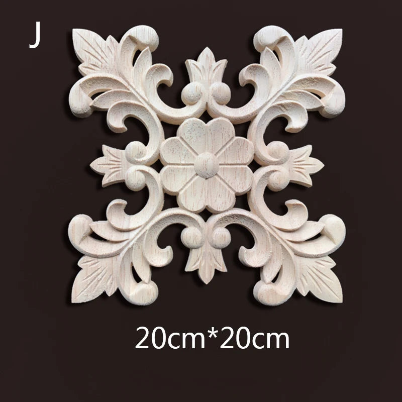 Wood Carving Onlays Appliques Decoration for Home Wood Decals for Furniture Wood Flower Crafting Wood Floral Home Decor Items